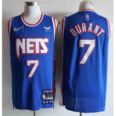Nets 7 Kevin Durant Blue Nike Diamond 75th Anniversary City Edition Swingman Jersey