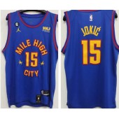 Nuggets 15 Nikola Jokic Blue 2022-23 City Edition Swingman Jersey