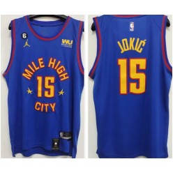 Nuggets 15 Nikola Jokic Blue 2022-23 City Edition Swingman Jersey