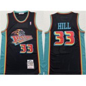 Pistons 33 Grant Hill Black 1998-99 Hardwood Classics Jersey