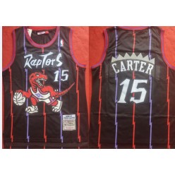 Raptors 15 Vince Carter Black 1998-99 Hardwood Classics Jersey