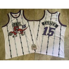 Raptors 15 Vince Carter White 1998-99 Hardwood Classics Jersey
