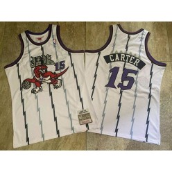 Raptors 15 Vince Carter White 1998-99 Hardwood Classics Jersey