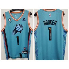 Suns 1 Devin Booker Blue 2023 Nike City Edition Swingman Jersey