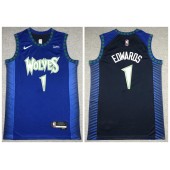 Timberwolves 1 Anthony Edwards Navy 2021-22 City Edition Nike Swingman Jersey