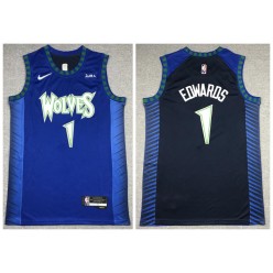 Timberwolves 1 Anthony Edwards Navy 2021-22 City Edition Nike Swingman Jersey