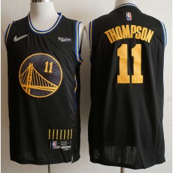 Warriors 11 Klay Thompson Blue Nike Diamond 75th Anniversary City Edition Swingman Jersey