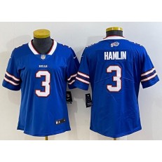 Nike Bills #3 Damar Hamlin Royal Women Vapor Untouchable Limited Jersey
