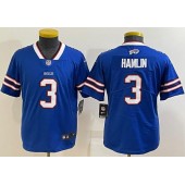 Nike Bills #3 Damar Hamlin Royal Youth Vapor Untouchable Limited Jersey