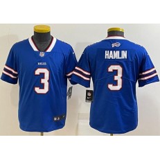 Nike Bills #3 Damar Hamlin Royal Youth Vapor Untouchable Limited Jersey