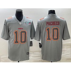 Nike Chiefs #10 Isiah Pacheco Gray 2023 Super Bowl LVII Atmosphere Fashion Vapor Limited Jersey