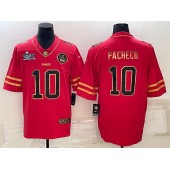 Nike Chiefs #10 Isiah Pacheco Red Gold 2023 Super Bowl LVII Vapor Limited Jersey