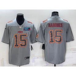 Nike Chiefs #15 Patrick Mahomes Gray 2023 Super Bowl LVII Atmosphere Fashion Vapor Limited Jersey