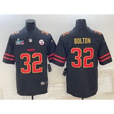 Nike Chiefs #32 Nick Bolton Black 2023 Super Bowl LVII Vapor Limited Jersey