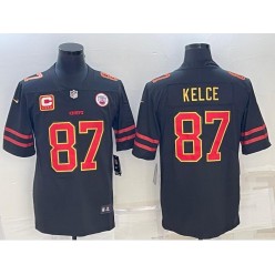 Nike Chiefs #87 Travis Kelce Black C Patch Vapor Untouchable Limited Jersey
