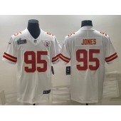Nike Chiefs #95 Chris Jones White 2023 Super Bowl LVII Vapor Untouchable Limited Jersey