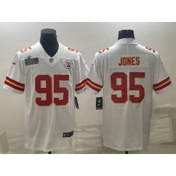 Nike Chiefs #95 Chris Jones White 2023 Super Bowl LVII Vapor Untouchable Limited Jersey