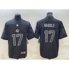 Nike Dolphins #17 Jaylen Waddle Black Reflective Vapor Limited Jersey