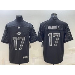 Nike Dolphins #17 Jaylen Waddle Black Reflective Vapor Limited Jersey