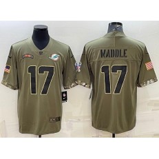 Nike Dolphins #17 Jaylen Waddle Olive 2022 Salute To Service Limited Jersey