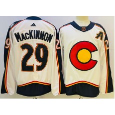 Avalanche 29 Nathan MacKinnon White Reverse Retro Adidas Jersey
