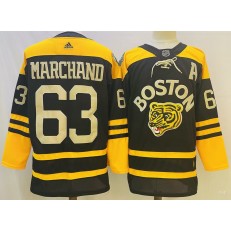Bruins 63 Brad Marchand Black 2023 Winter Classic Adidas Jersey