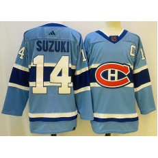 Canadiens 14 Nick Suzuki Light Blue Reverse Retro Adidas Jersey