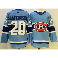 Canadiens 20 Juraj Slafkovsky Light Blue Reverse Retro Adidas Jersey