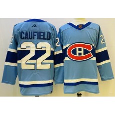 Canadiens 22 Cole Caufield Light Blue Reverse Retro Adidas Jersey