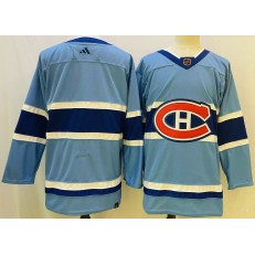 Canadiens Blank Light Blue Reverse Retro Adidas Jersey