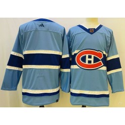 Canadiens Blank Light Blue Reverse Retro Adidas Jersey