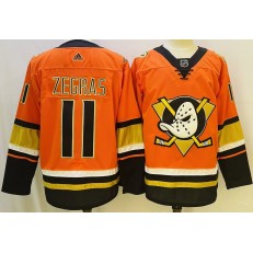 Ducks 11 Trevor Zegras Orange Adidas Jersey