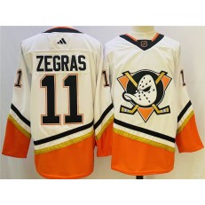Ducks 11 Trevor Zegras White Reverse Retro Adidas Jersey