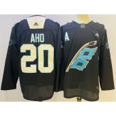 Hurricanes 20 Sebastian Aho Black 2022 Adidas Jersey