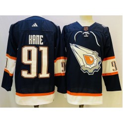 Oilers 91 Evander Kane Navy Reverse Retro Adidas Jersey