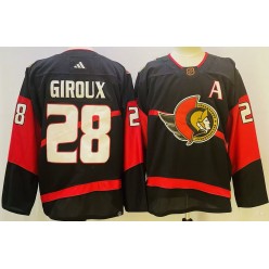 Senators 28 Claude Giroux Black Reverse Retro Adidas Jersey