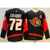 Senators 72 Thomas Chabot Black Reverse Retro Adidas Jersey