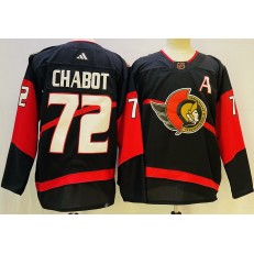 Senators 72 Thomas Chabot Black Reverse Retro Adidas Jersey