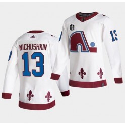 Avalanche 13 Valeri Nichushkin White 2022 Stanley Cup Final Patch Reverse Retro Adidas Jersey