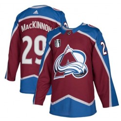 Avalanche 29 Nathan MacKinnon Burgundy 2022 Stanley Cup Final Patch Reverse Retro Adidas Jersey