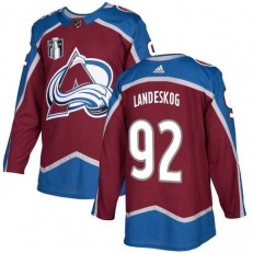 Avalanche 92 Gabriel Landeskog Burgundy 2022 Stanley Cup Final Patch Reverse Retro Adidas Jersey