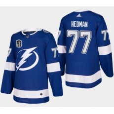 Lightning 77 Victor Hedman Blue 2022 Stanley Cup Final Patch Adidas Jersey
