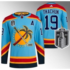 Panthers 19 Matthew Tkachuk Blue 2023 Stanley Cup Final Reverse Retro Adidas Jersey