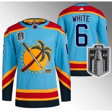 Panthers 6 Colin White Blue 2023 Stanley Cup Final Reverse Retro Adidas Jersey