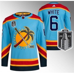 Panthers 6 Colin White Blue 2023 Stanley Cup Final Reverse Retro Adidas Jersey