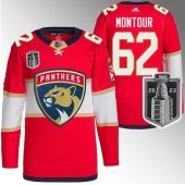 Panthers 62 Brandon Montour Red 2023 Stanley Cup Final Adidas Jersey