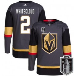 Vegas Golden Knights 2 Zach Whitecloud Gray 2023 Stanley Cup Final Adidas Jersey