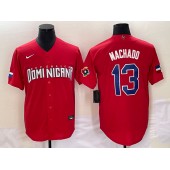 Dominican Republic 13 Manny Machado Red Nike 2023 World Baseball Classic Jersey