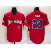 Dominican Republic 22 Juan Soto Red Nike 2023 World Baseball Classic Jerseys