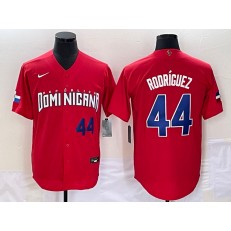 Dominican Republic 44 Julio Rodriguez Red Nike 2023 World Baseball Classic Jersey